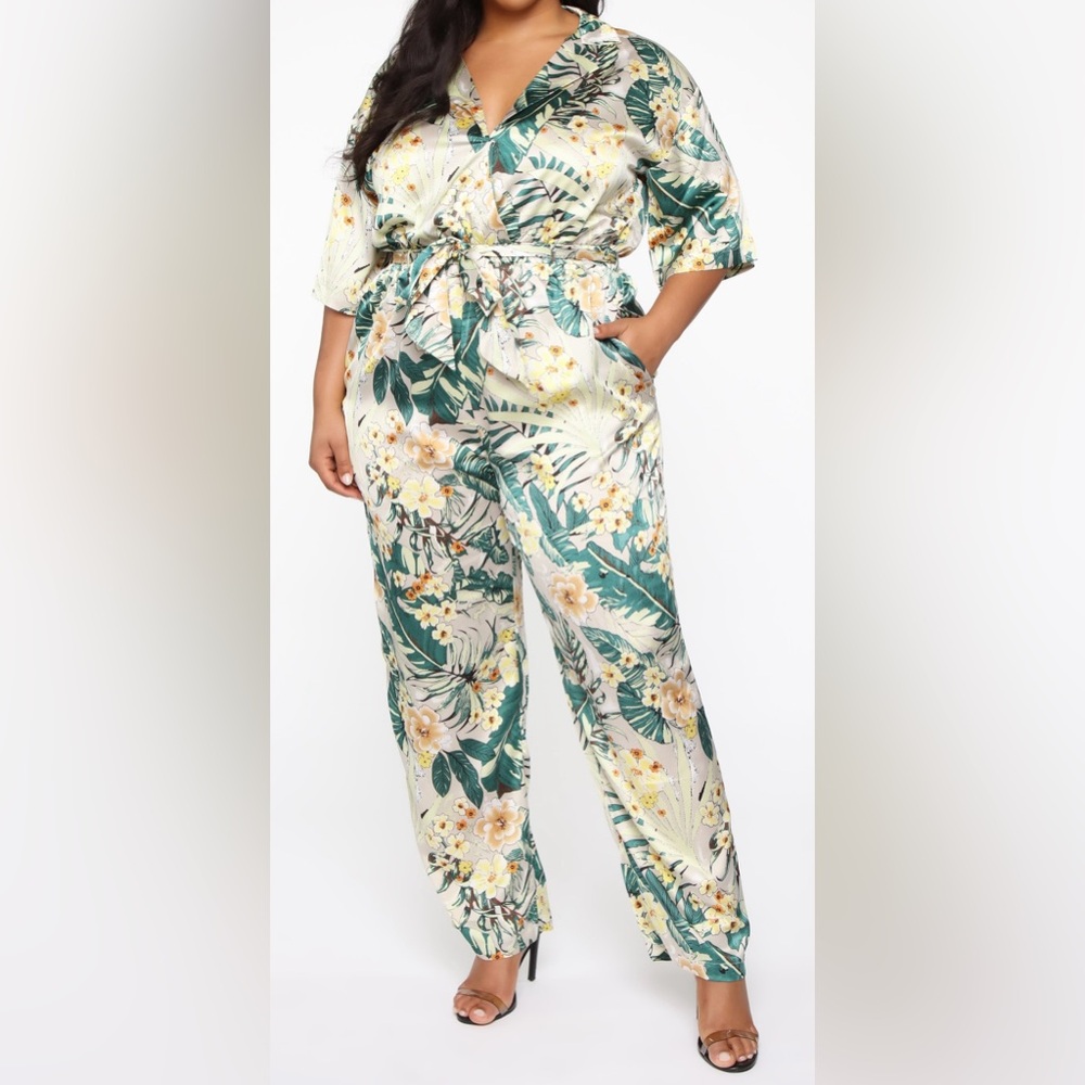 Floral Green Jumpsuit